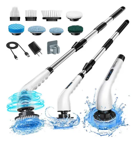 🧽 Cepillo de Limpieza Eléctrico 9 en 1 – Potente, Inalámbrico y Versátil gancho de pared GRATIS