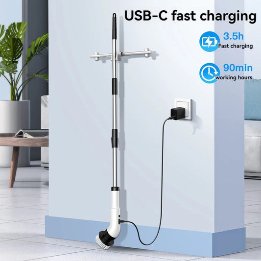 🧽 Cepillo de Limpieza Eléctrico 9 en 1 – Potente, Inalámbrico y Versátil gancho de pared GRATIS